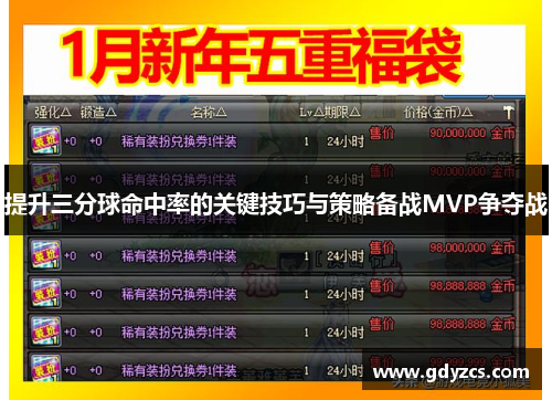 提升三分球命中率的关键技巧与策略备战MVP争夺战 提升三分球命中率的关键技巧与策略备战MVP争夺战